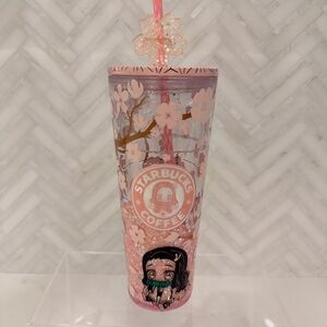 Starbucks Cherry Blossom Pink Tumbler featuring Nezuko from Demon Slayer